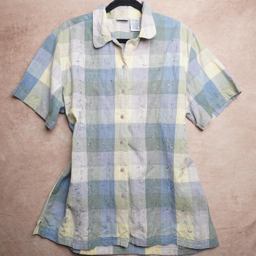 Bobbie Brooks Plaid Button Up Shirt XL